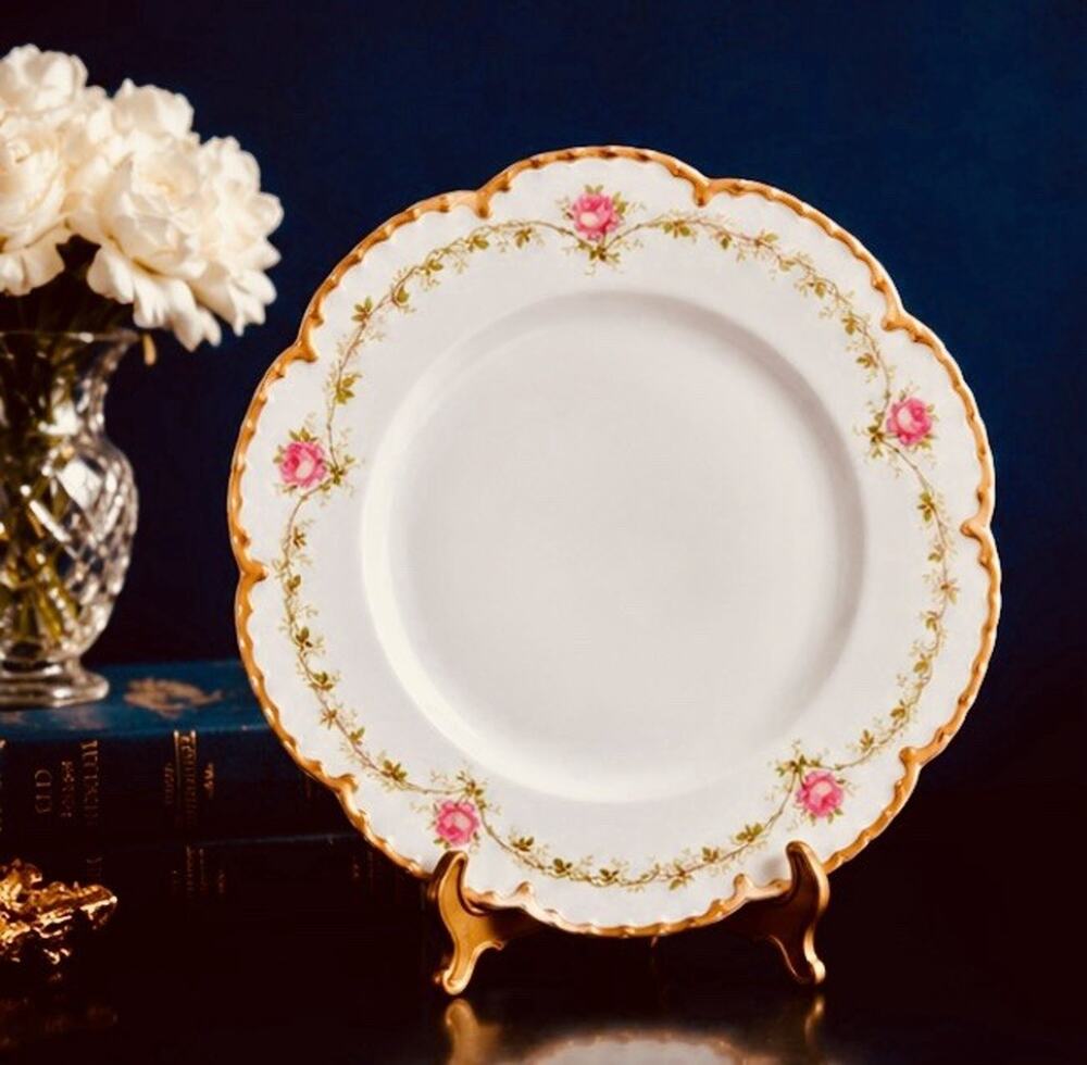 Rare Antique Haviland Limoges France Schleiger Dinner Plate Scalloped Roses